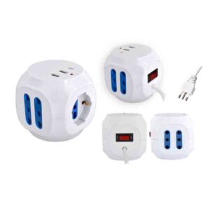 MULTIPRESA CUBO 10A 4 BIPASSO 1UNIV 2USBC 1USBA